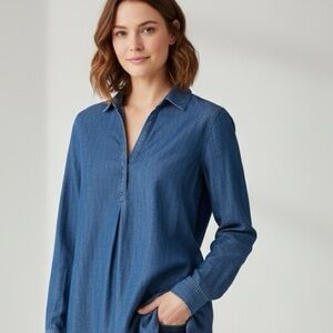 Gap Stylish Blue Denim Tunic Top Small